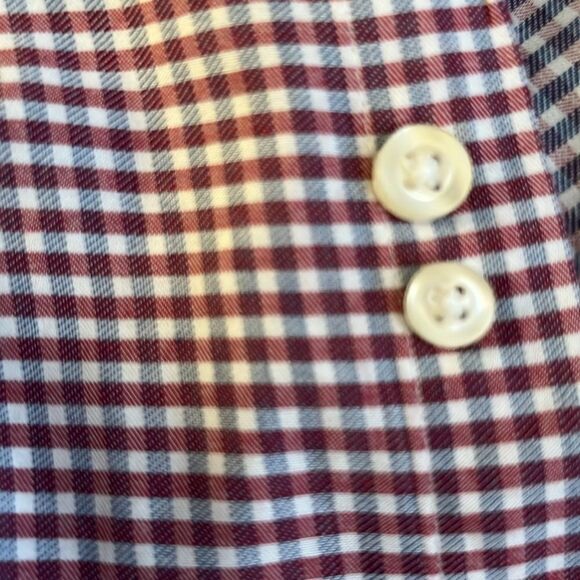 Michael Kors mens shirt Size L slim fit 100% cotton checkered button long sleeve - Picture 8 of 8